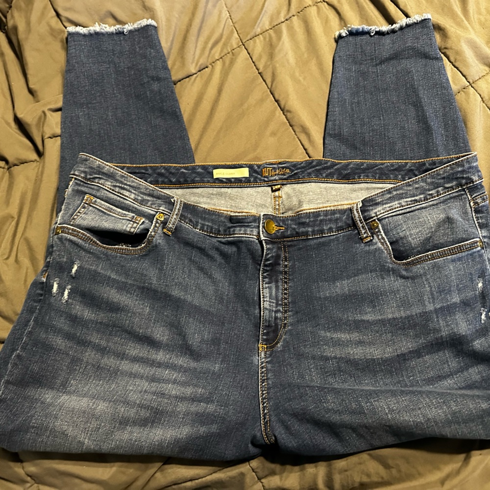 KUT Women's Jeans 24W Stretch Denim - Skinny Raw Edge